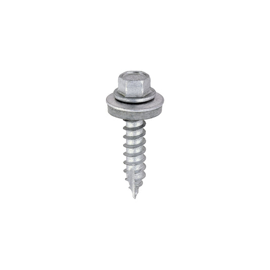 TIMCO Slash Point Sheet Metal to Timber Screws Exterior Silver with EPDM Washer - 6.3 x 32 - Image