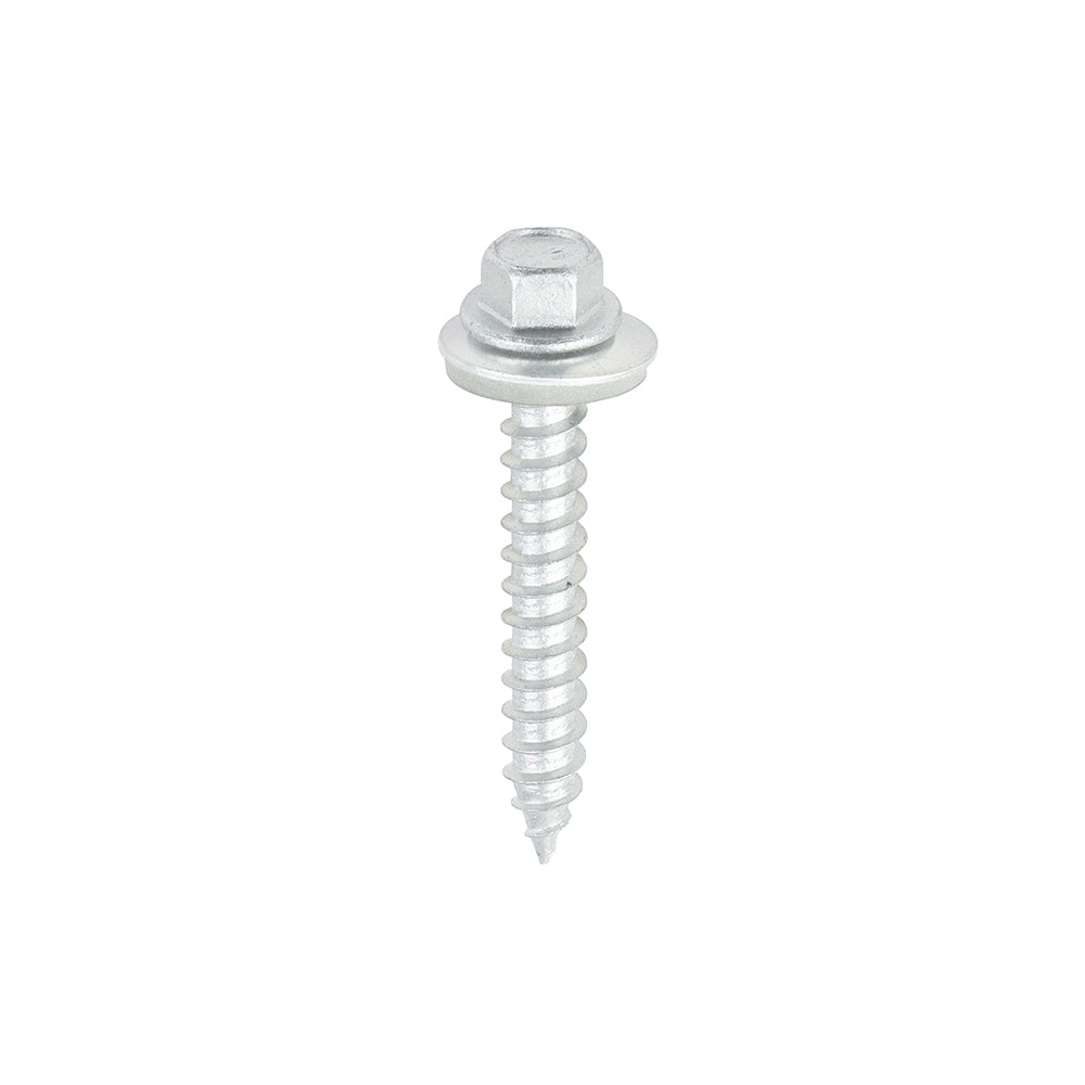 TIMCO Slash Point Sheet Metal to Timber Screws Exterior Silver with EPDM Washer - 6.3 x 45 - Image