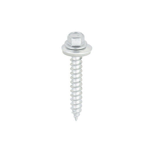 TIMCO Slash Point Sheet Metal to Timber Screws Exterior Silver with EPDM Washer - 6.3 x 45 - Image