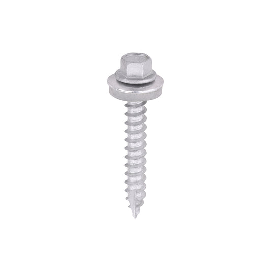 TIMCO Slash Point Sheet Metal to Timber Screws Exterior Silver with EPDM Washer - 6.3 x 45 - Image
