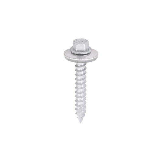 TIMCO Slash Point Sheet Metal to Timber Screws Exterior Silver with EPDM Washer - 6.3 x 45 - Image
