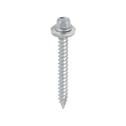 TIMCO Slash Point Sheet Metal to Timber Screws Exterior Silver with EPDM Washer - 6.3 x 60 - Image