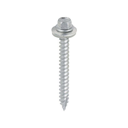 TIMCO Slash Point Sheet Metal to Timber Screws Exterior Silver with EPDM Washer - 6.3 x 60 - Image