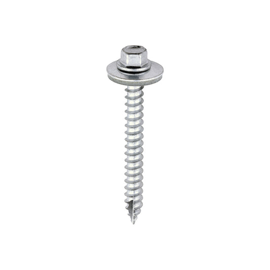 TIMCO Slash Point Sheet Metal to Timber Screws Exterior Silver with EPDM Washer - 6.3 x 60 - Image