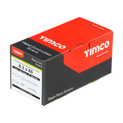 TIMCO Slash Point Sheet Metal to Timber Screws Exterior Silver with EPDM Washer - 6.3 x 60 - Image