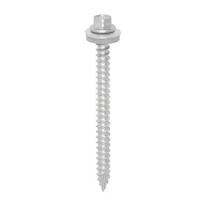 TIMCO Slash Point Sheet Metal to Timber Screws Exterior Silver with EPDM Washer - 6.3 x 80 - Image