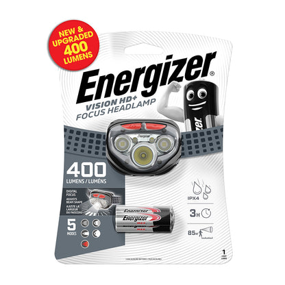 TIMCO Energizer® LED Vision HD+ Focus Headlamp - 400 Lumen - Grey / 400 Lumen - Image