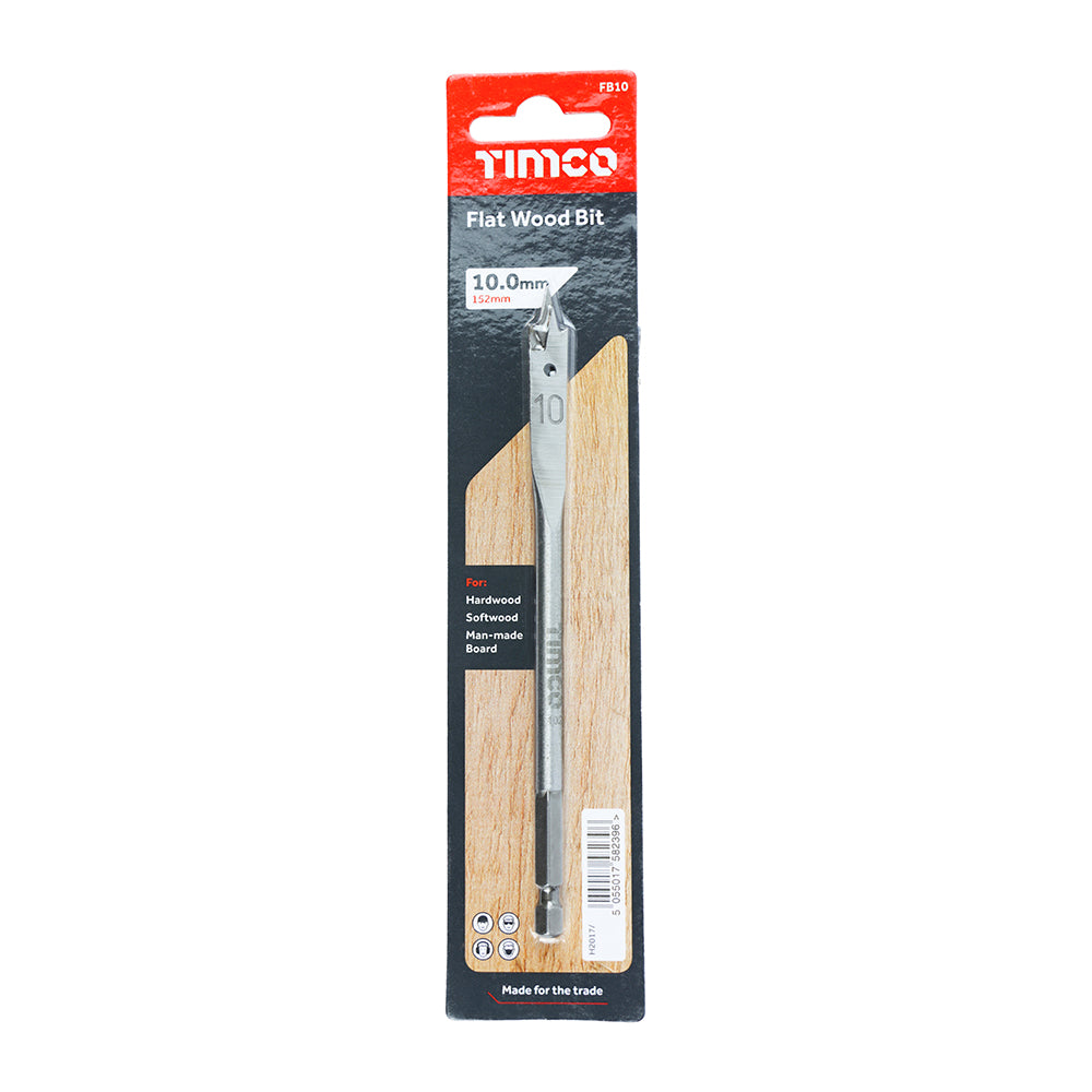 TIMCO Flat Wood Bits - 10.0 x 152 - Image
