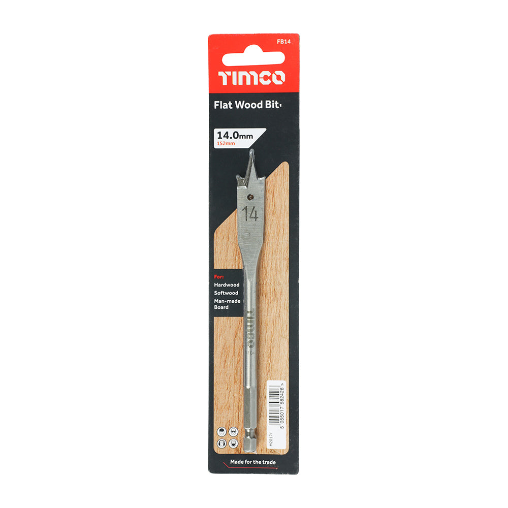 TIMCO Flat Wood Bits - 14.0 x 152 - Image