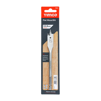 TIMCO Flat Wood Bits - 15.0 x 152 - Image