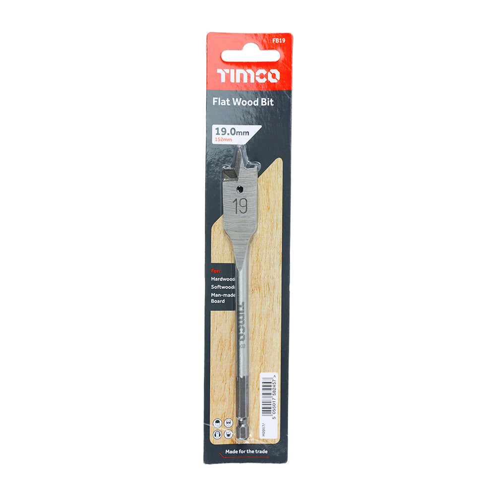 TIMCO Flat Wood Bits - 19.0 x 152 - Image
