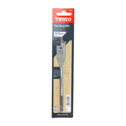 TIMCO Flat Wood Bits - 19.0 x 152 - Image