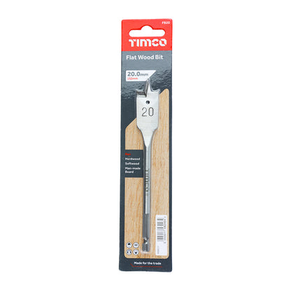 TIMCO Flat Wood Bits - 20.0 x 152 - Image