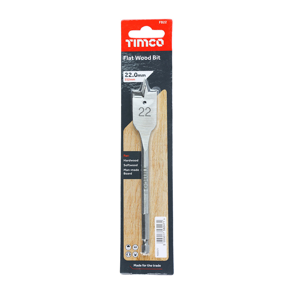 TIMCO Flat Wood Bits - 22.0 x 152 - Image