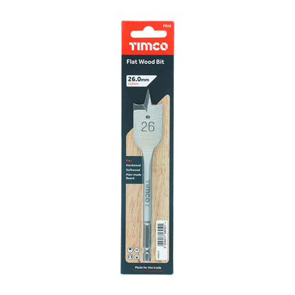 TIMCO Flat Wood Bits - 26.0 x 152 - Image