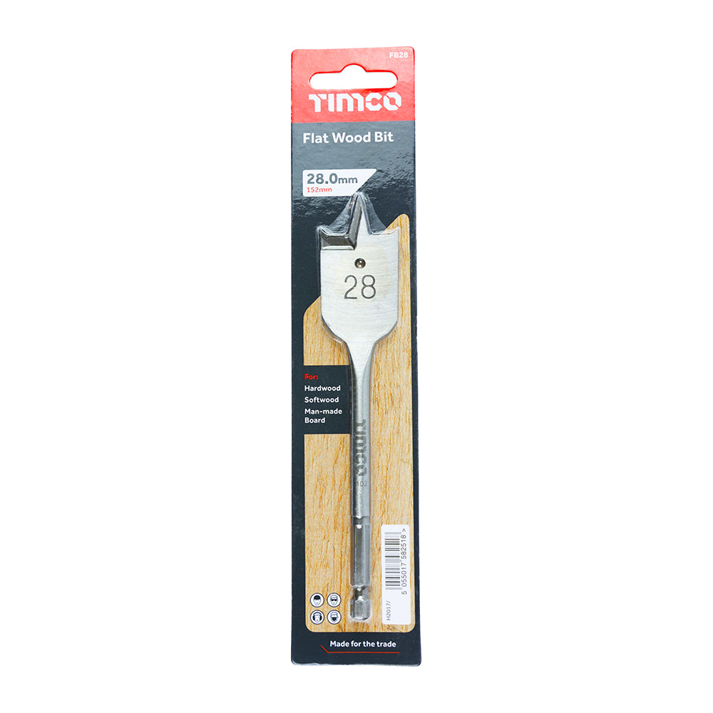 TIMCO Flat Wood Bits - 28.0 x 152 - Image