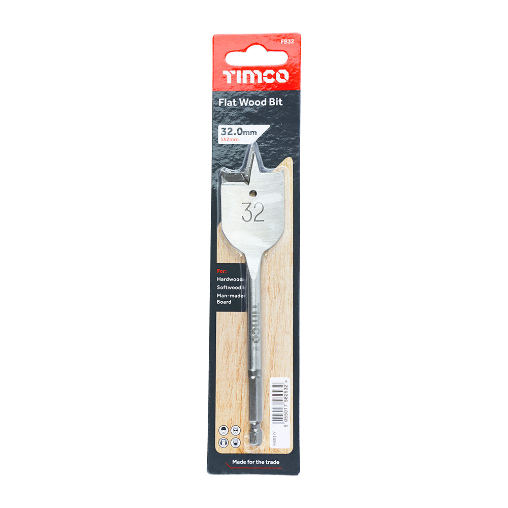 TIMCO Flat Wood Bits - 32.0 x 152 - Image