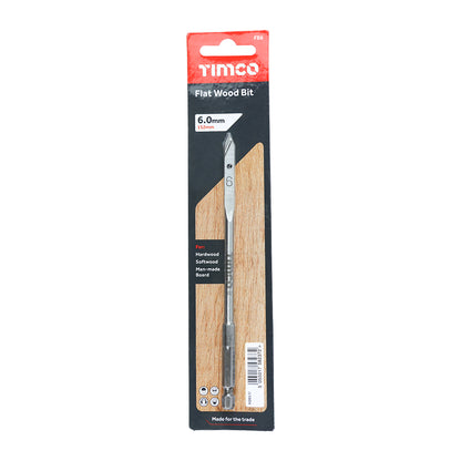 TIMCO Flat Wood Bits - 6.0 x 152 - Image