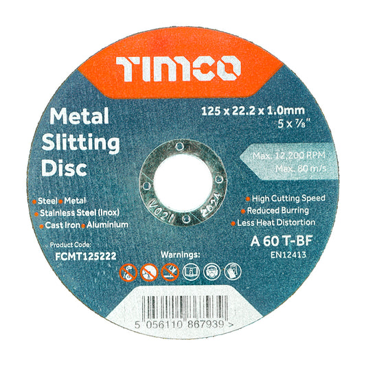 TIMCO B/Abrasive Flat Wheel Inox - 125 x 22.2 x 1.0 - Image