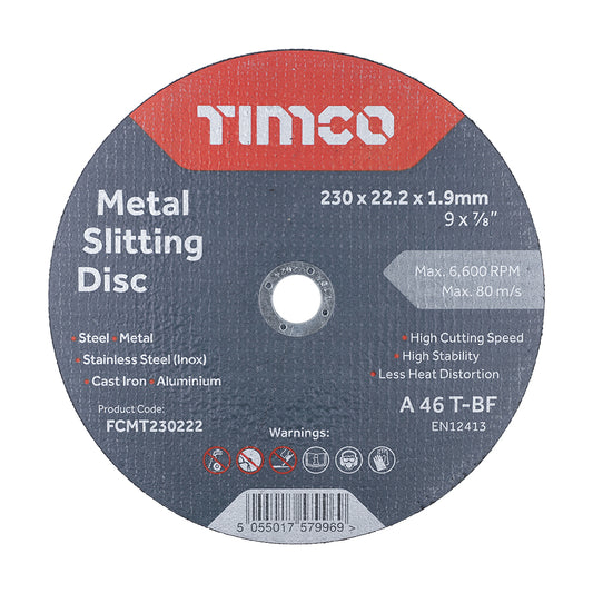 TIMCO B/Abrasive Flat Wheel Inox - 230 x 22.2 x 1.9 - Image