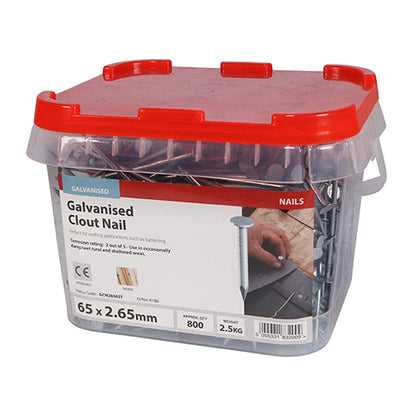TIMCO Clout Nails Galvanised - 65 x 2.65 - Image