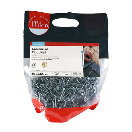TIMCO Clout Nail Galvanised - 30 x 2.65 - Image
