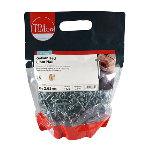 TIMCO Clout Nail Galvanised - 40 x 2.65 - Image