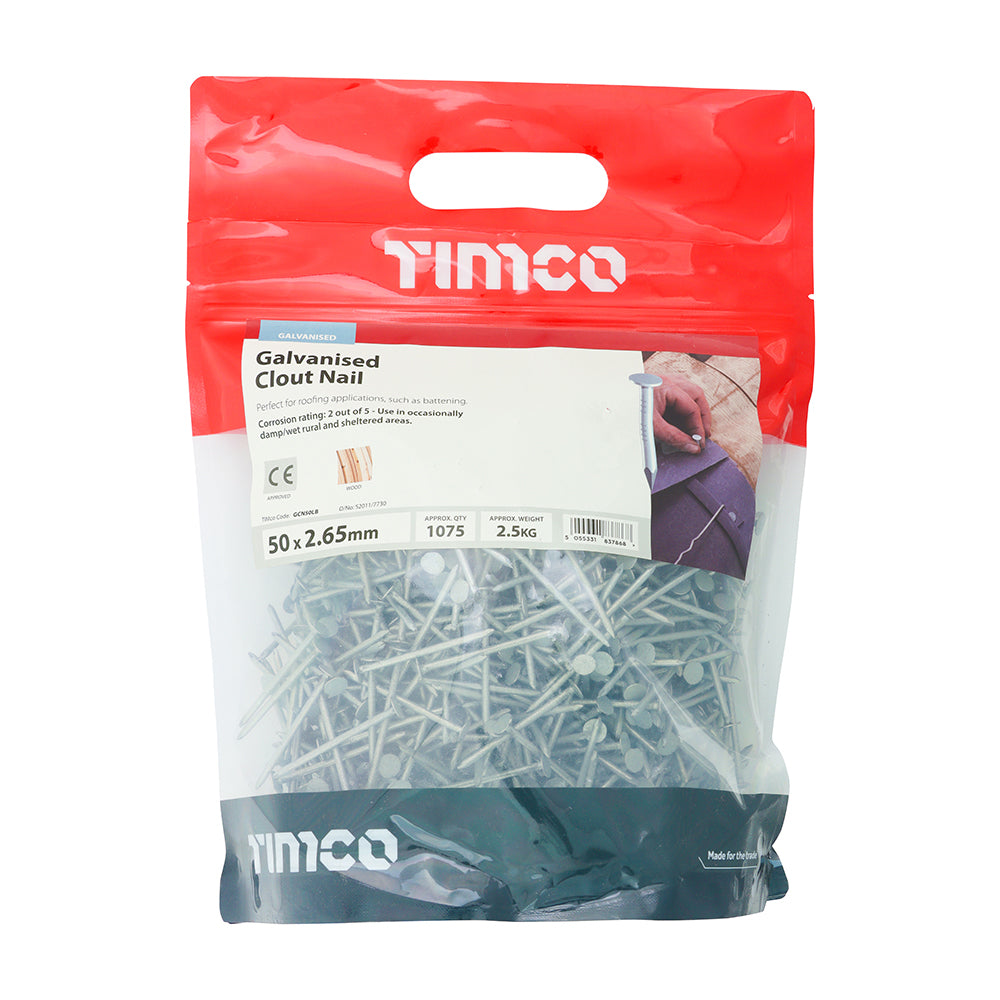 TIMCO Clout Nail Galvanised - 50 x 2.65 - Image