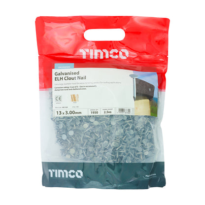 TIMCO Extra Large Head Clout Nails Galvanised - 13 x 3.00 - Image
