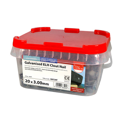 TIMCO Extra Large Head Clout Nails Galvanised - 20 x 3.00 - Image