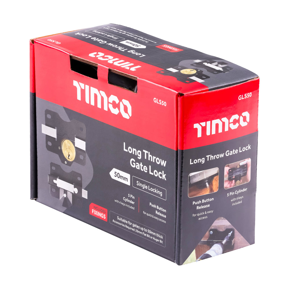 TIMCO Throw Locks Single Black - 50mm - Image
