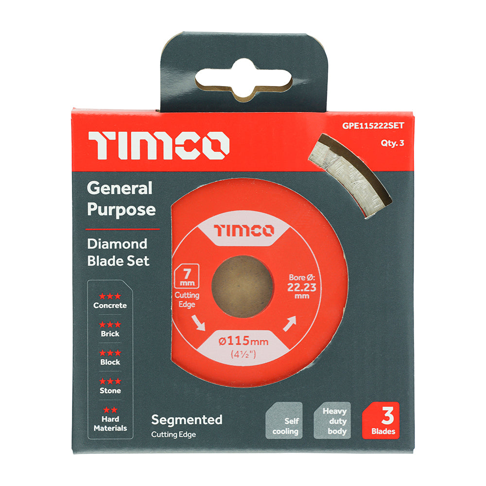 TIMCO General Purpose Diamond Blade Segmented  - 115 x 22.2 - Image
