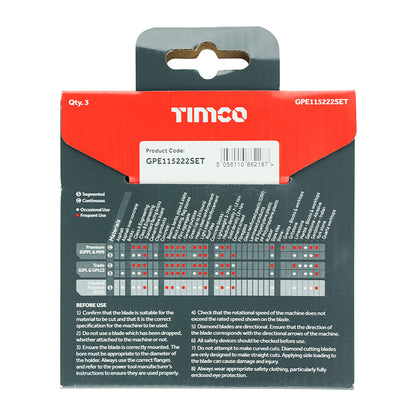 TIMCO General Purpose Diamond Blade Segmented  - 115 x 22.2 - Image