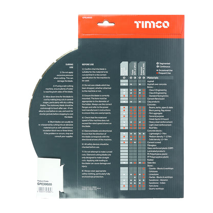 TIMCO General Purpose Diamond Blade Segmented  - 300 x 20.0 - Image