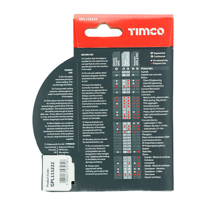TIMCO Trade Diamond Blade Segmented - 115 x 22.2 - Image