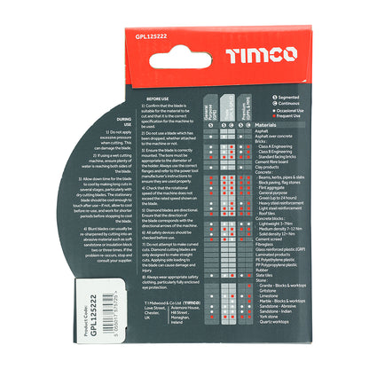 TIMCO Trade Diamond Blade Segmented - 125 x 22.2 - Image