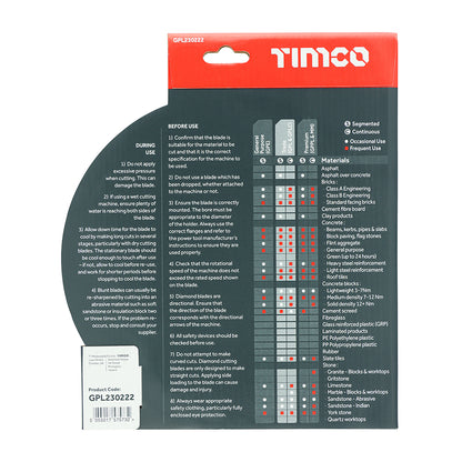 TIMCO Trade Diamond Blade Segmented - 230 x 22.2 - Image