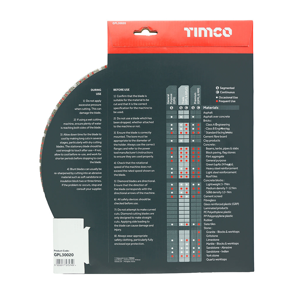 TIMCO Trade Diamond Blade Segmented - 300 x 20.0 - Image