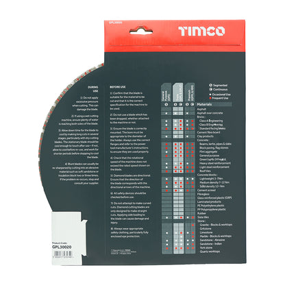 TIMCO Trade Diamond Blade Segmented - 300 x 20.0 - Image