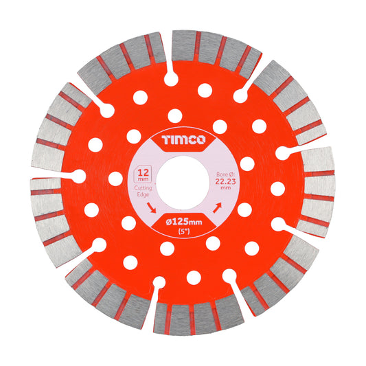 TIMCO Diamond Blade Laser 12mm Seg - 125 x 22.2 - Image