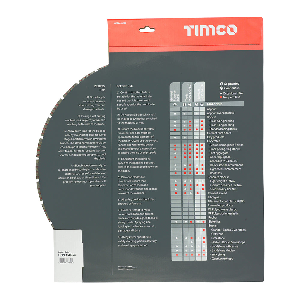 TIMCO Premium Diamond Blade Segmented - 450 x 25.4 - Image