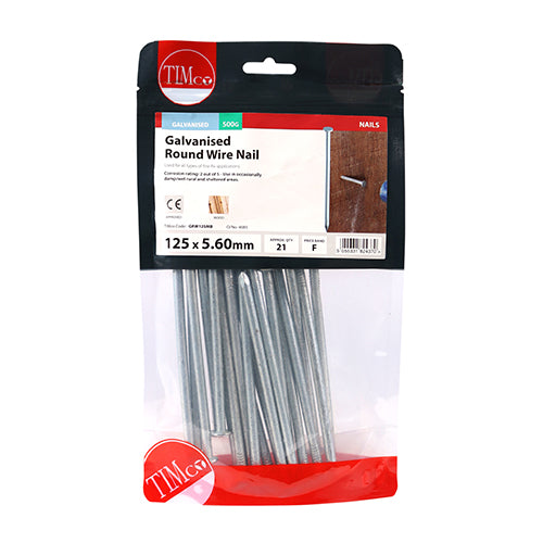 TIMCO Round Wire Nails Galvanised - 125 x 5.60 - Image