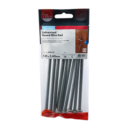 TIMCO Round Wire Nails Galvanised - 125 x 5.60 - Image