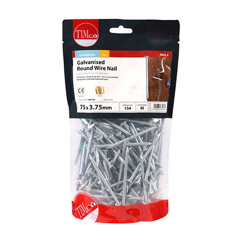 TIMCO Round Wire Nails Galvanised - 75 x 3.75 - Image
