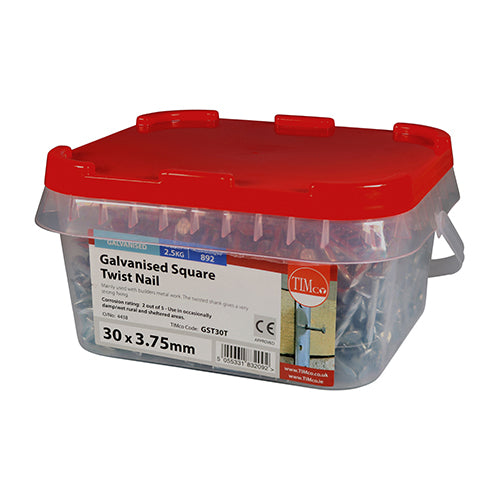 TIMCO Square Twist Nails Galvanised - 30 x 3.75 - Image