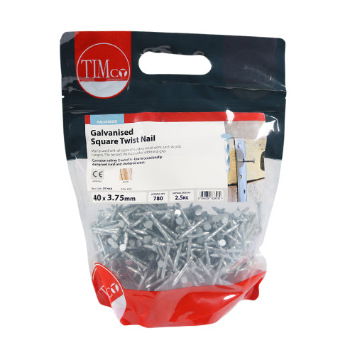 TIMCO Square Twist Nails Galvanised - 40 x 3.75 - Image