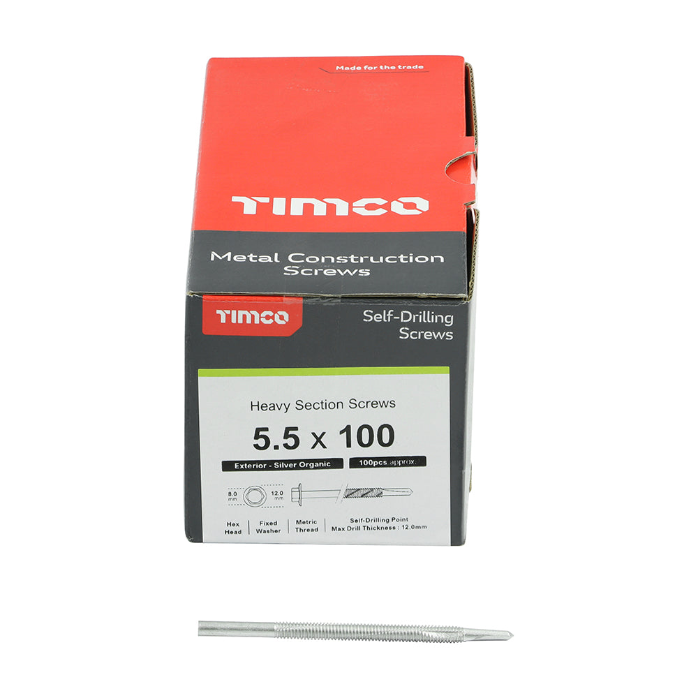 TIMCO Self-Drilling Heavy Section Screws Exterior Silver - 5.5 x 100 - Image