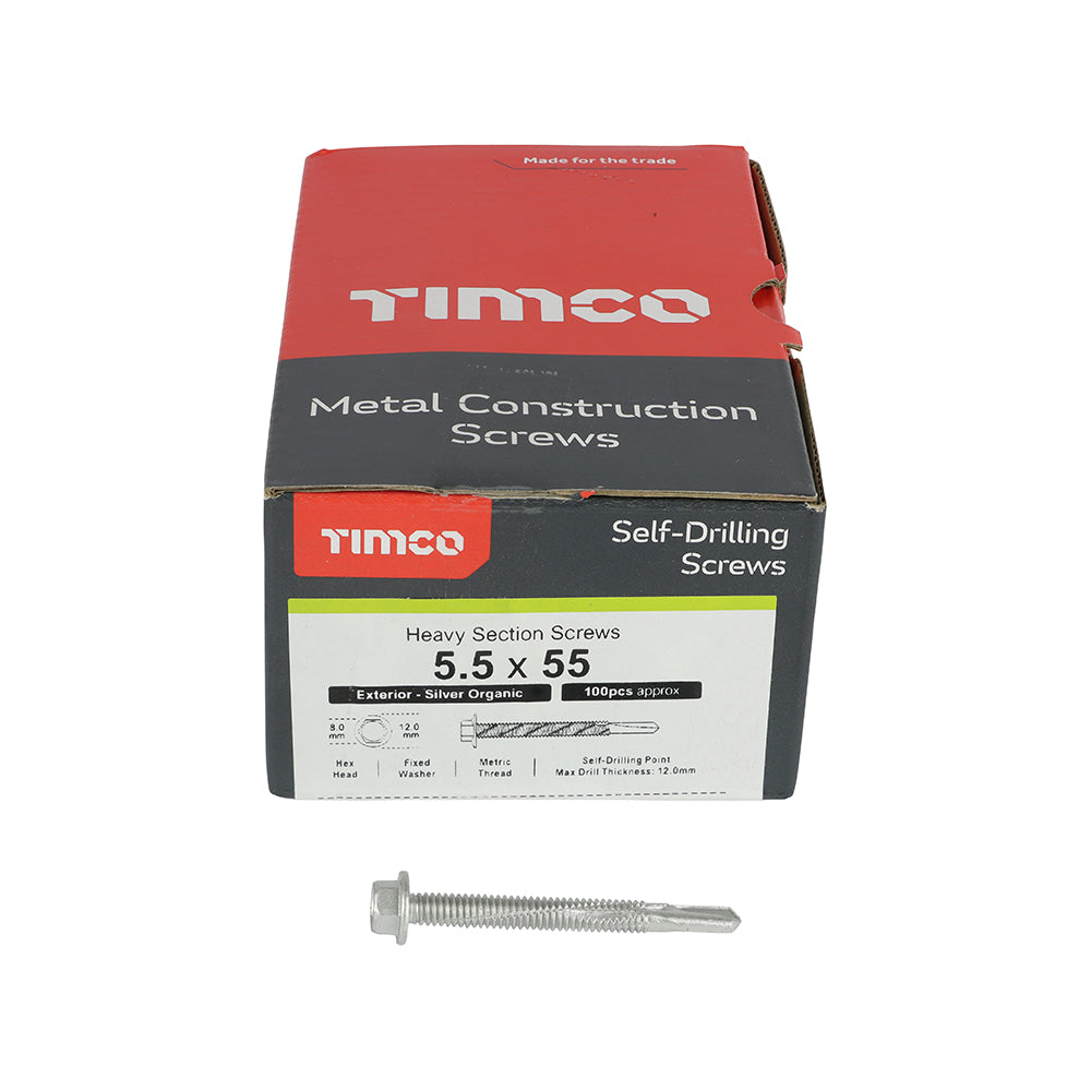TIMCO Self-Drilling Heavy Section Screws Exterior Silver - 5.5 x 55 - Image