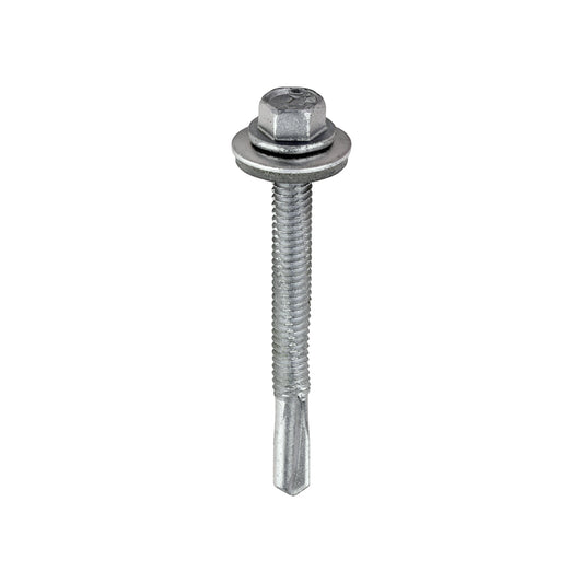 TIMCO Self-Drilling Heavy Section Screws Exterior Silver with EPDM Washer - 5.5 x 55 - Image