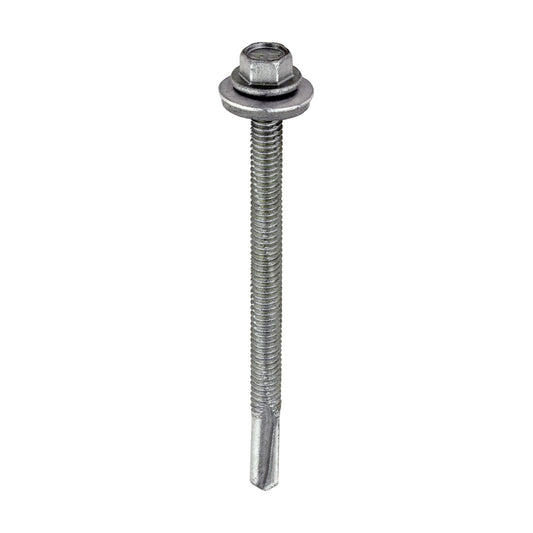 TIMCO Self-Drilling Heavy Section Screws Exterior Silver with EPDM Washer - 5.5 x 80 - Image
